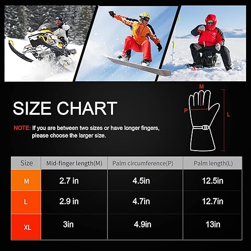Miniatura 6 de Guantes térmicos para hombres, guantes térmicos recargables para artritis, manos USB, guantes calefactados recargables, para trabajo, motocicleta,