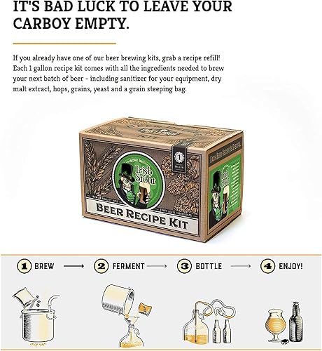 Miniatura 5 de Kit de recetas Craft A Brew - Recarga Bone Dry Irish Stout - 1 galón - Ingredientes para fabricar cerveza en casa