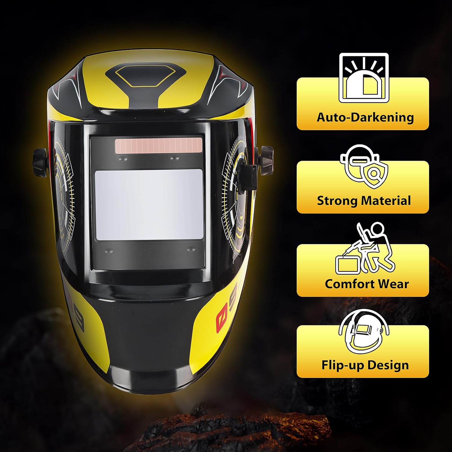 Welding Helmet True Color Auto Darkening Hood for TIG MIG ARC Welder Mask with Adjustable Shade Range 4/5-9/9-13…