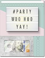 Vista 52 de Tarjeta de boda, con dos aperturas de tira para desgarrar, con ventana de plástico transparente que deja ver dinero, cheques o tarjetas de regalo