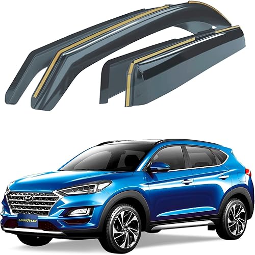 Goodyear GY003480 - Deflectores de ventana inastillables para Hyundai Tucson 2016-2020, protectores de lluvia, viseras de ventana para automóviles,