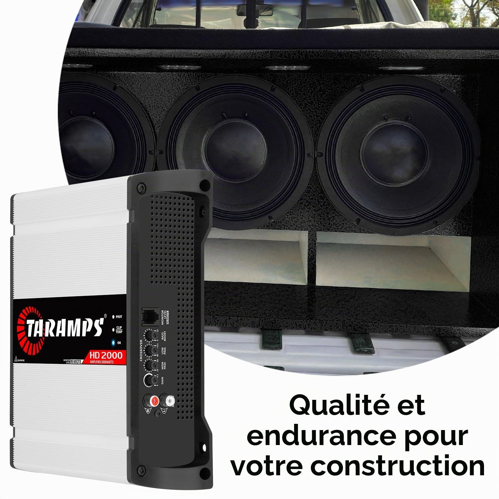 Taramps HD 2000-1 OHM 1-CH Monoblock 2000W RMS Amplificateur audio de voiture Classe D