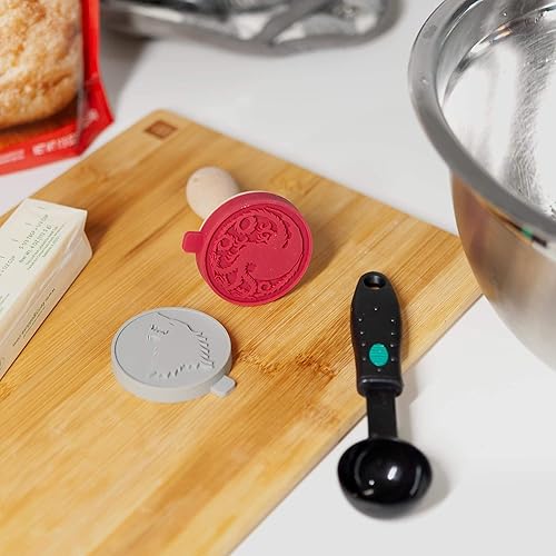 Miniatura 5 de Game Of Thrones Sellos de silicona para galletas | House Stark Dire Wolf & House Targaryen Dragon Emblems | Juego intercambiable de 2