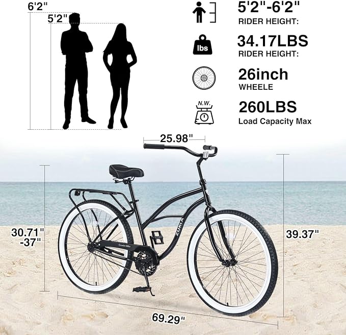 Bicicleta playera 26 pulgadas para hombre con freno coaster miniatura 4