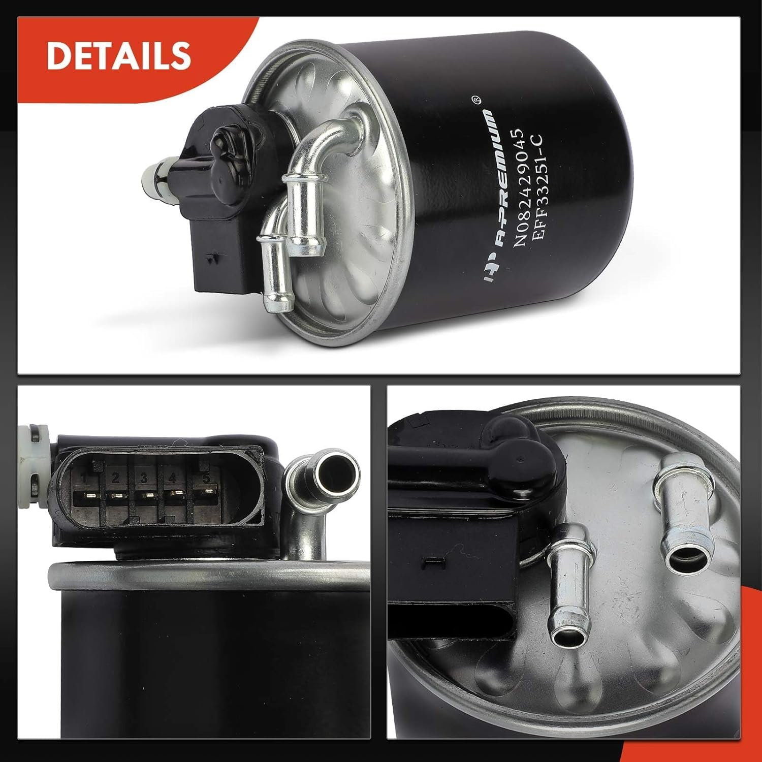 A-Premium Fuel Filter Compatible with Mercedes-Benz E350 2012, GLE350d 2016, GL350 2013-2016, S350 2013, R350 2012, ML350 2013-2015, Sprinter 2500/3500/3500XD/4500 & Freightliner Sprinter