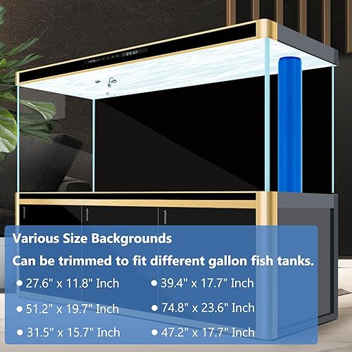 Miniatura 7 de XCNO Fondo de vinilo para acuario, adhesivo estático, fondo de pecera, fondo de pecera, fondo de vinilo para acuario, 28 x 12 pulgadas