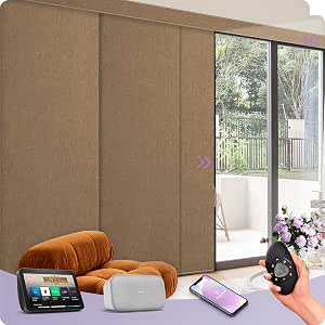 Graywind Rechargeable Smart Sliding Panels with Alexa & Google Compatibility, Motorized Track Blinds, Custom Sizes