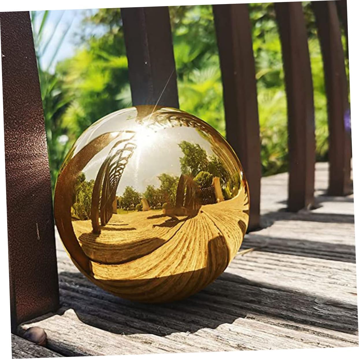 ibasenice 8pcs Outdoor Gazing Spheres Stainless Steel Mirror Spheres for Garden Ball Decor