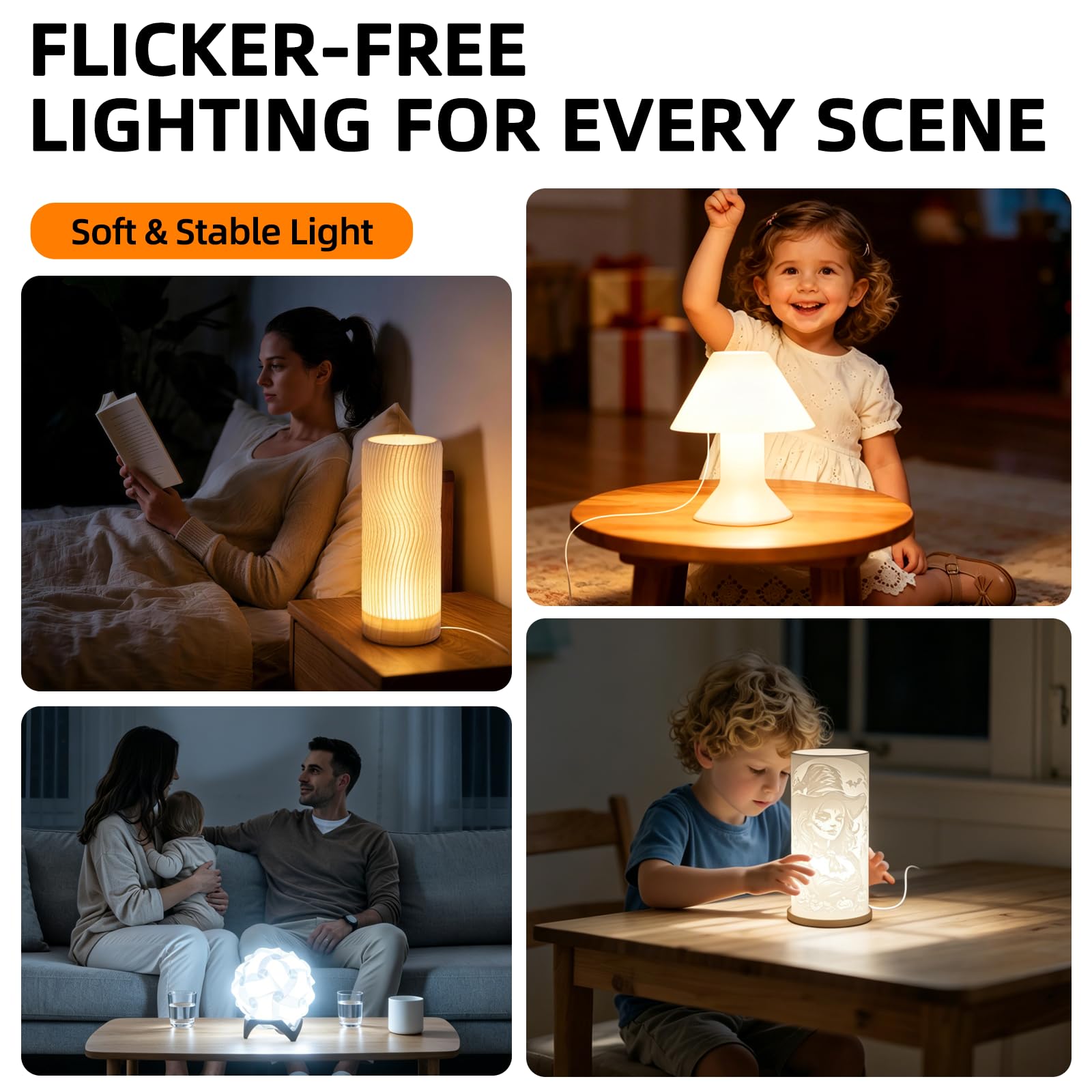 3-częściowy zestaw lamp LED do drukarki 3D 001 z 3 kolorami, zasilanie przez USB 5 V, oświetlenie LED do Bambu Lab Makerworld/część drukarki 3D / lampka nocna, zamiennik/model sprzętu DIY
