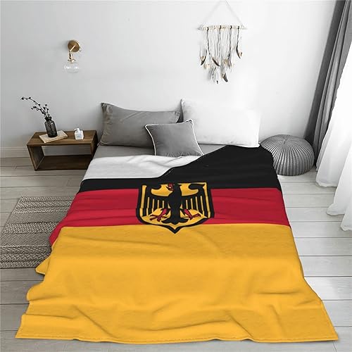 Miniatura 7 de Manta de franela suave con bandera alemana, ligera, acogedora y cálida para sofá, cama, sala de estar, sofá, 60 x 50 pulgadas