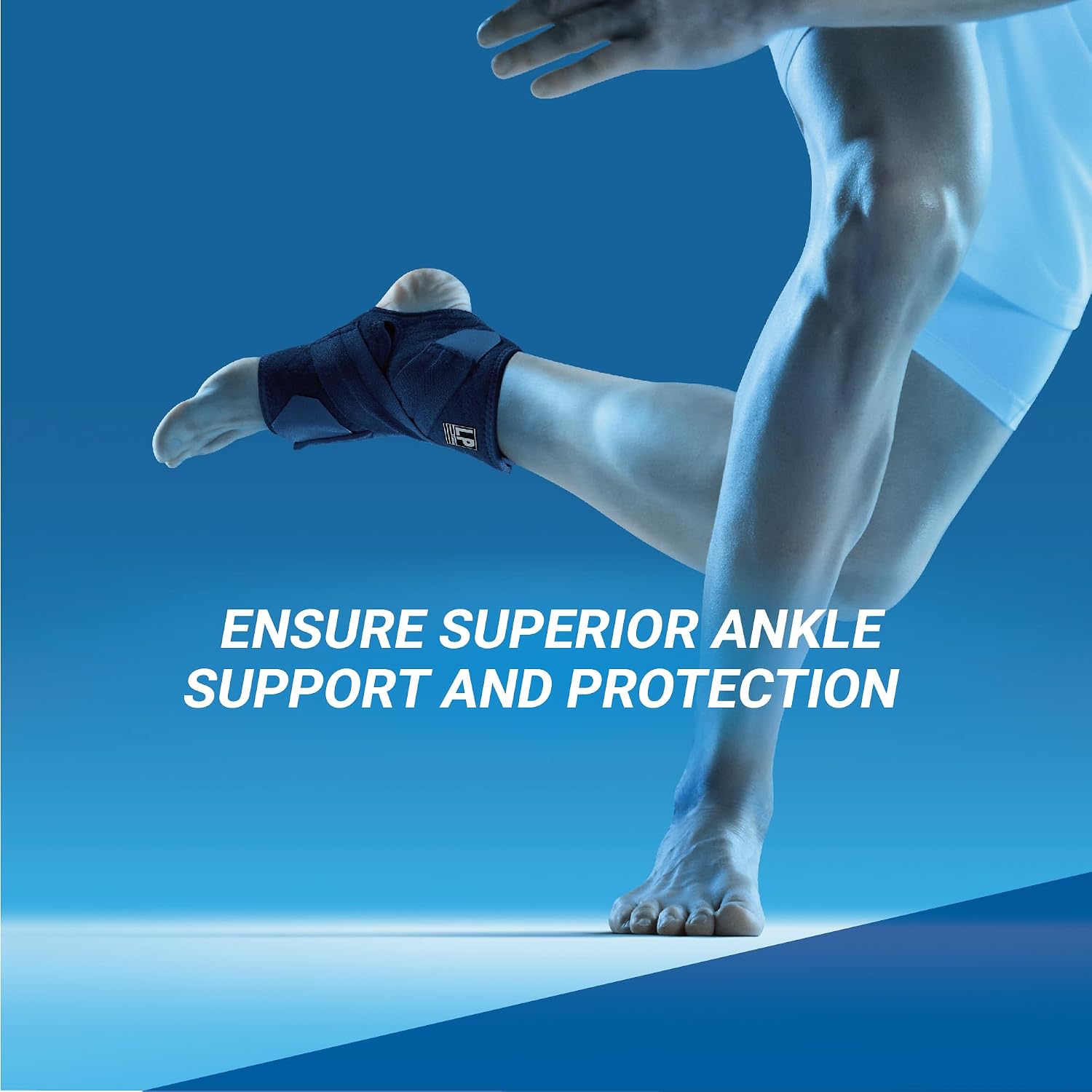 LP SUPPORT 757CA Extreme Ankle Support Brace Wrap - Support and Compression for Weak or Injured Ankles - Hook and Loop Closure (Black - Free size)