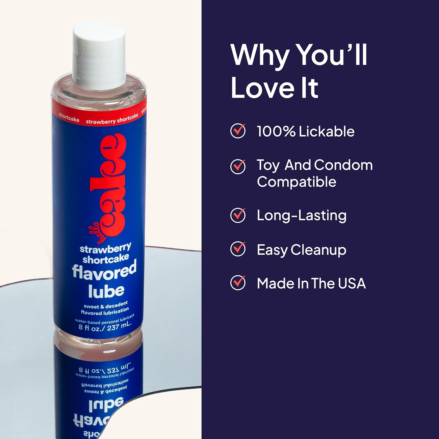 Hello Cake Ultimate Flavor Pack - Includes Peppermint, Vanilla Chai, Strawberry Shortcake, and Peaches & Cream Flavored Personal Lubricants - Made Without Added Sugar - Condom and Toy Safe, 8 fl oz