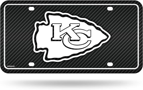 NFL Rico Industries Carbon Fiber Metal Tag Metal Auto Tag 8.5" x 11" - Great for Truck/Car/SUV