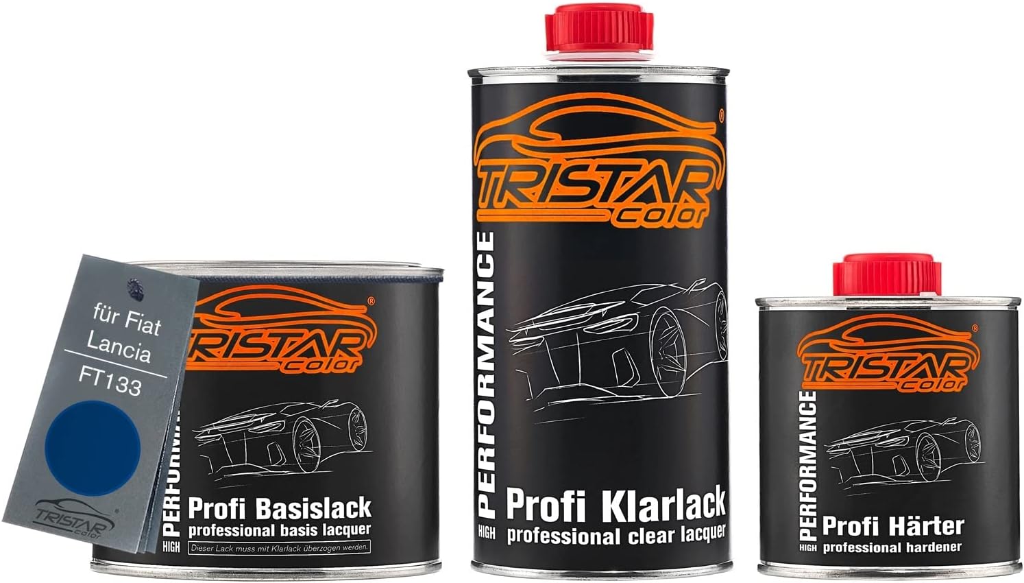 TRISTARcolorCar paint Set can ready-to-spray for Fiat/Lancia FT133 Nutro Blue Metallic Base coat + 2K clear coat 1.25l