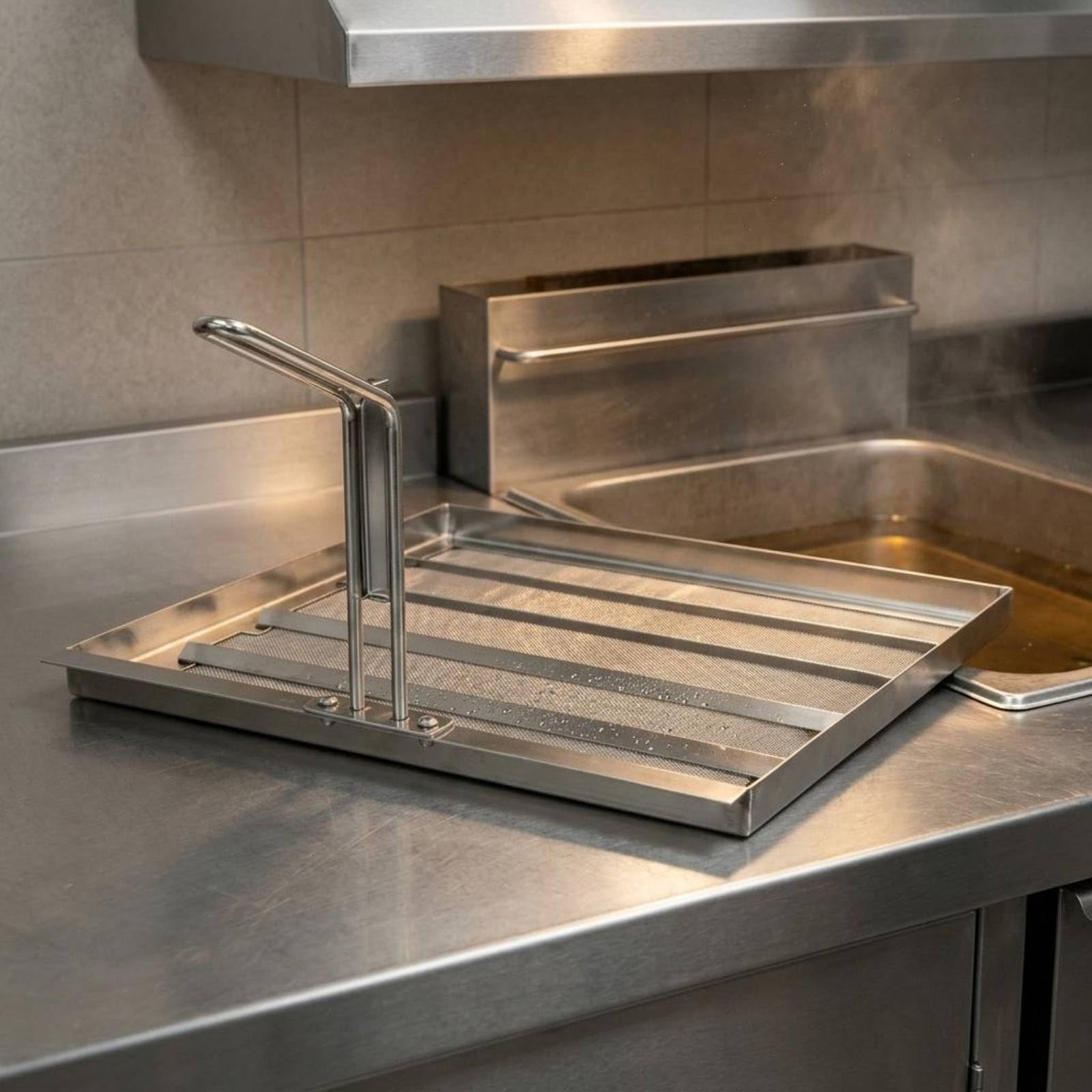 Espumadera Rectangular Acero Inoxidable 304 Espumadera Comercial Asa Larga Utensilio Culinario para Restaurante