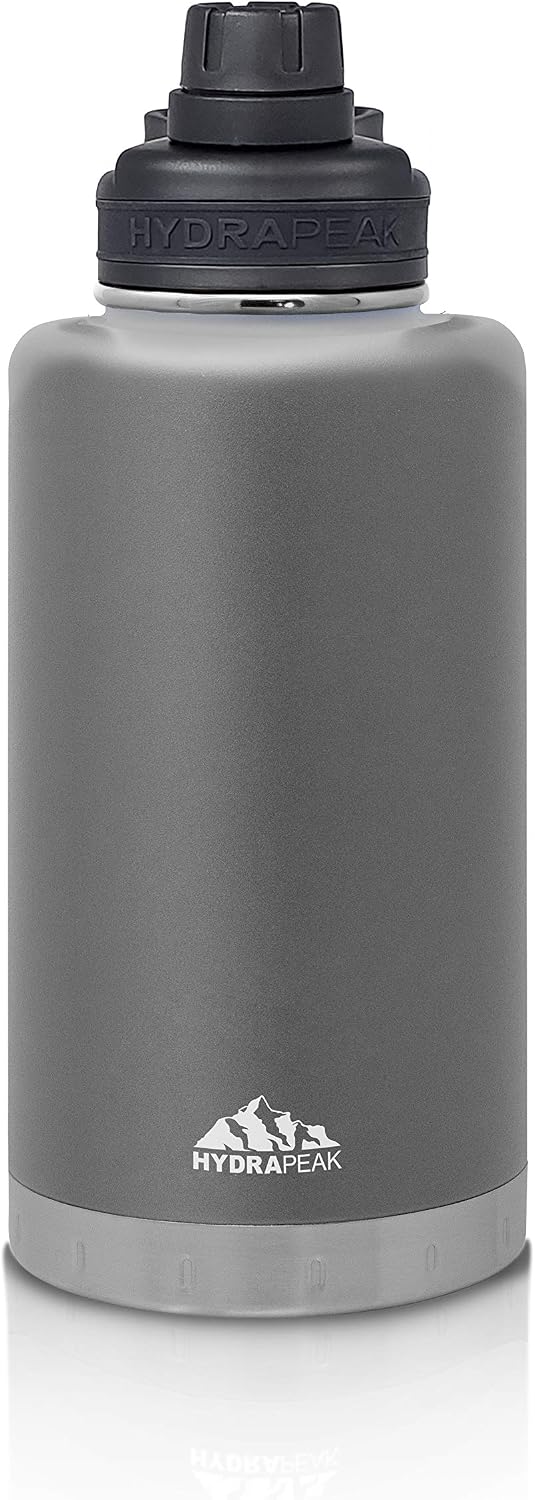 Hydrapeak 50oz Insulated Large Water Bottle - Leak Proof Stainless Steel Water Flask, Double Wall Vacuum Insulation Keeps Drinks COLD for 24 Hours and HOT for 12 Hours (Storm)