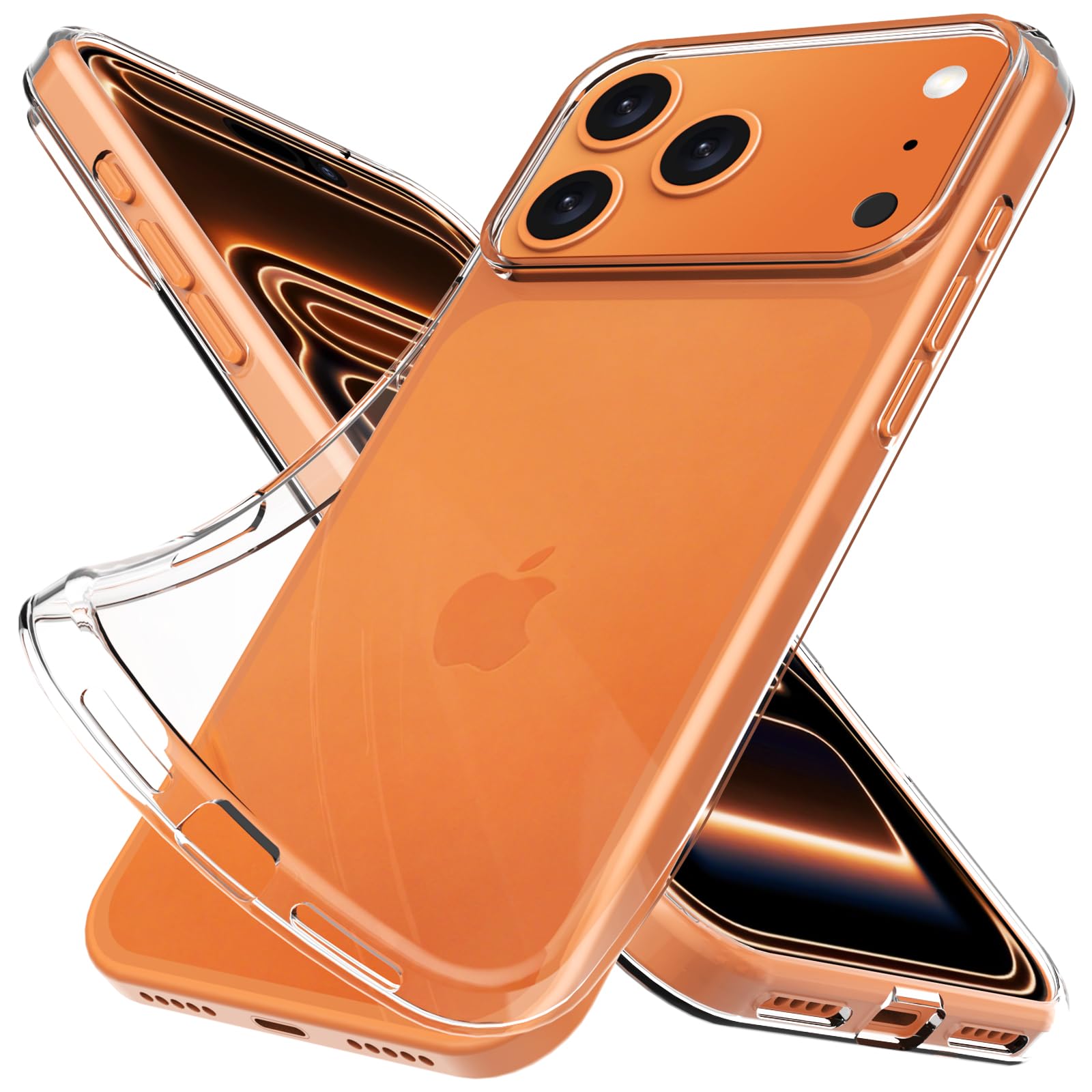 Silicone Clear for Apple iPhone 17 Pro Max Case. Soft Slim-Fit Transparent TPU Silicone Apple iPhone 17 Pro Max Phone Case Cover. Ultra-Thin Design with a Comfortable Grip, Shockproof Protection.