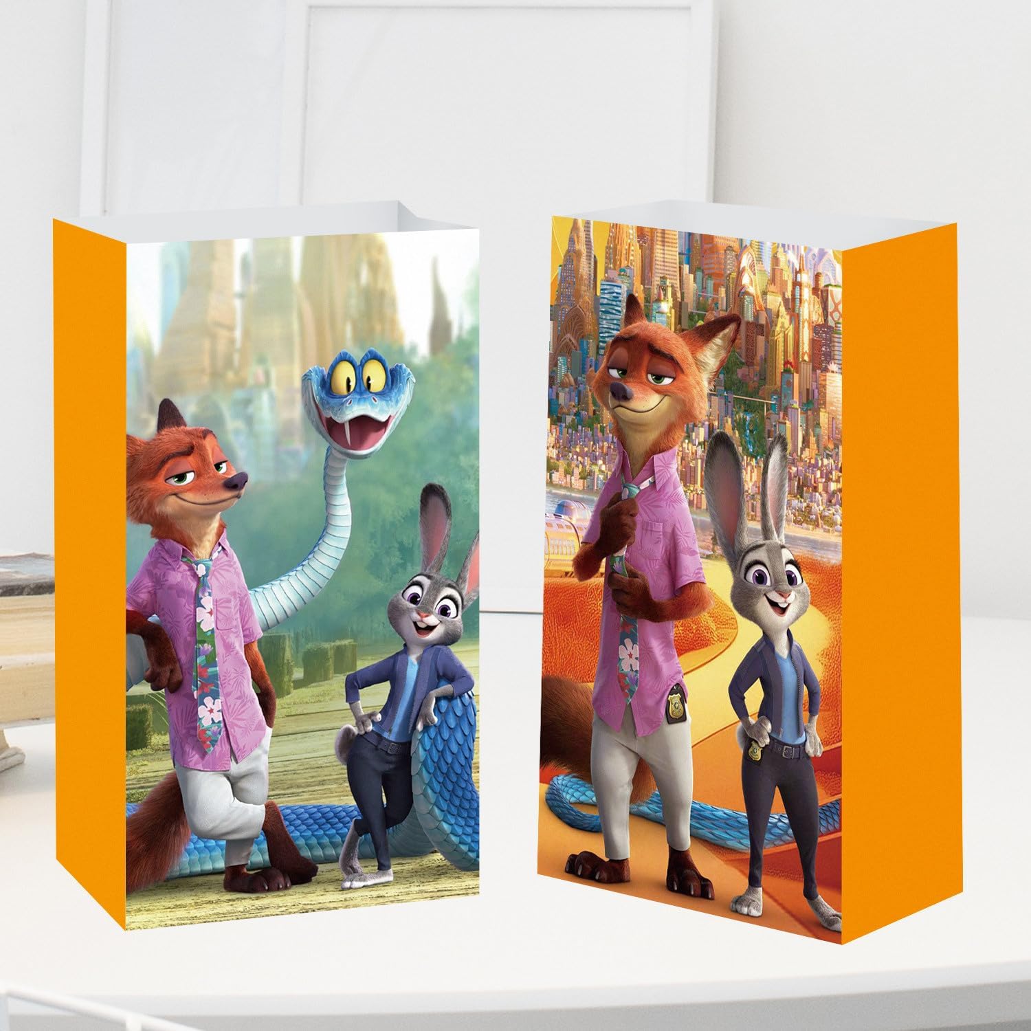 Mengyao Cute Cartoon Animals Party favor Gift Bags with Stickers, Movie Theme Candy Treat Bags, Birthday Party Decorations Supplies image 4