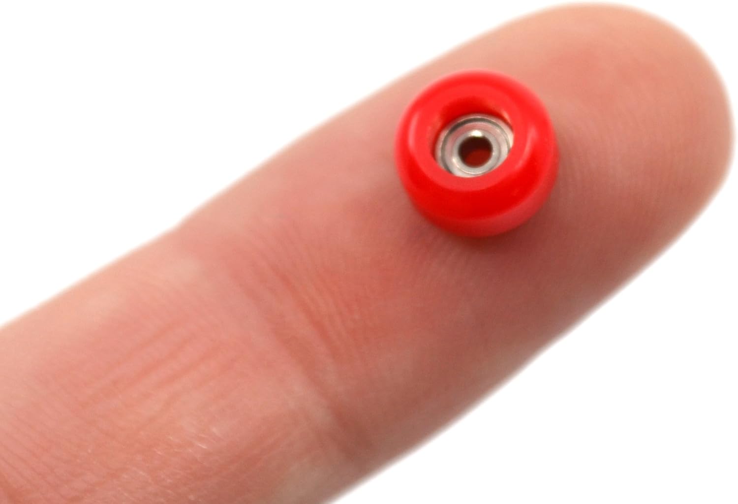 CNC Polyurethane Fingerboard Bearing Wheels, Red - Set of 4 Wheels - Durable Material with a Hard Durometer - Teak Tuning