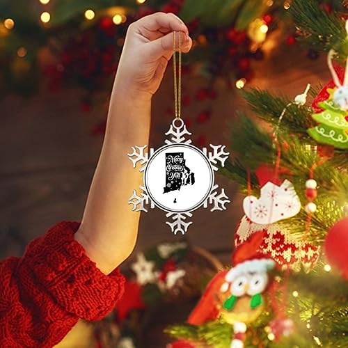 Miniatura 14 de South Dakota Xmas Tree Ornaments American State USA States Metal Snowflake Christmas Tree Hanging Ornament Merry Christmas Y’All Christmas South
