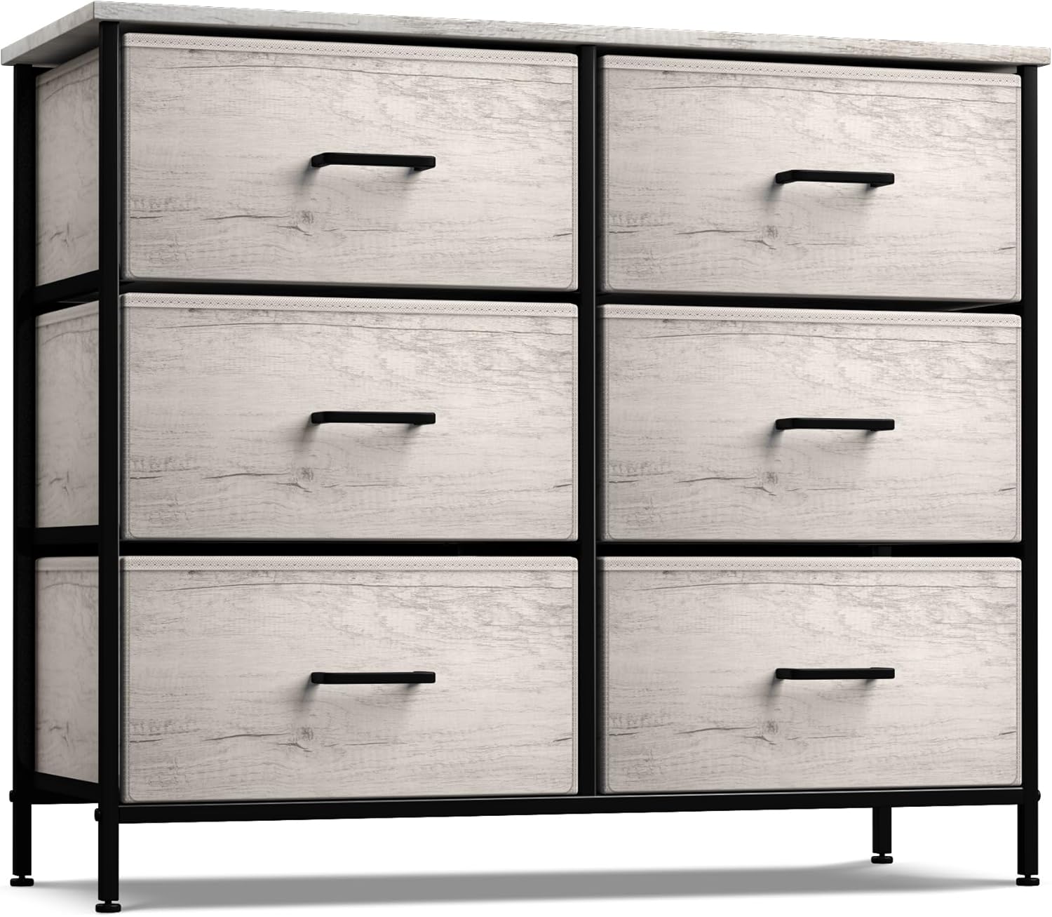 Product image of Sorbus Dresser with 6 Faux Wood Drawers - Chest Organizer Unit with Steel Frame Wood Top & Handle Easy Pull Fabric Bins for Clothes - Storage Furniture for Bedroom, Hallway, Living Room & Closet
