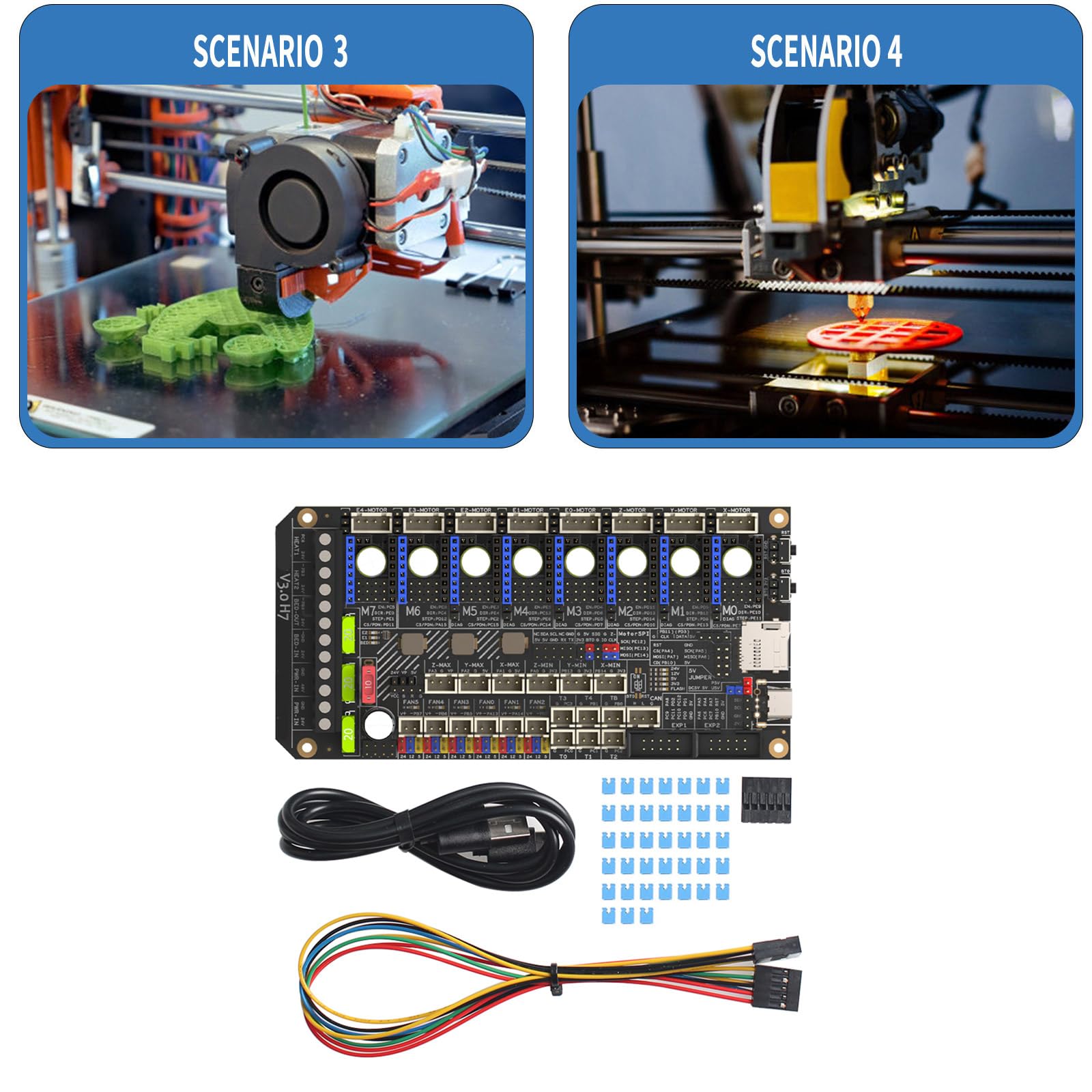 Advances Carte mère d ' Impression 3D STM32H723VGT6 pour H7, 32 Bits avec entrée d ' Alimentation du Moteur indépendante