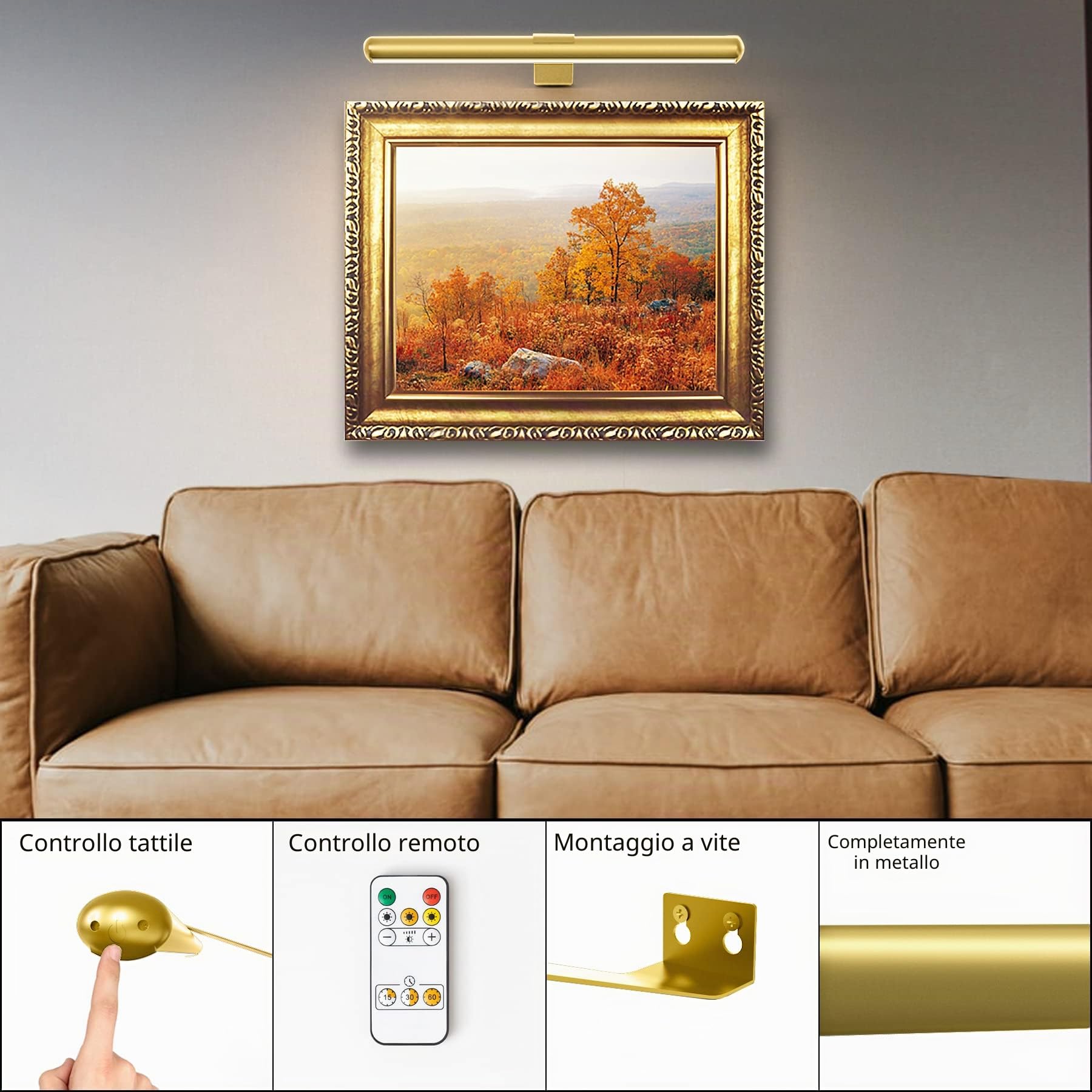 Lampada da parete senza fili, batteria ricaricabile, rotazione a 360°, 14 colori, dimmerabile, timer, lampada da parete moderna, colore nero, 4 x 5 x 6 cm, per interni