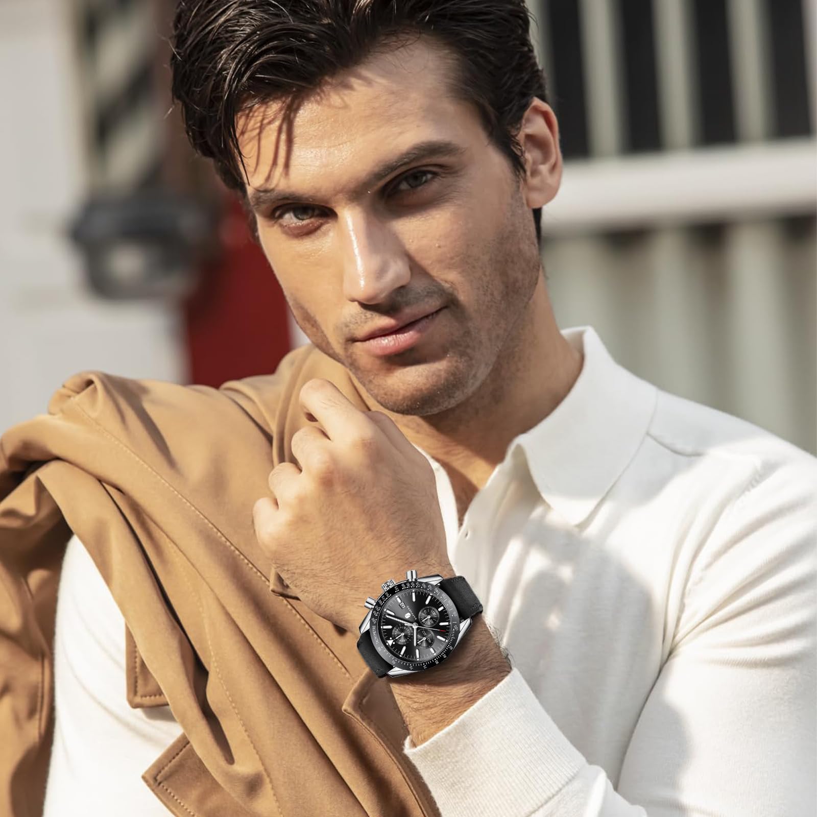 BENYAR Relojes Hombre Analógico Cronografo Impermeable Luminoso Fecha Reloj Pulsera Hombre Negocios Casual Relojes Elegante Regalo para Hombre