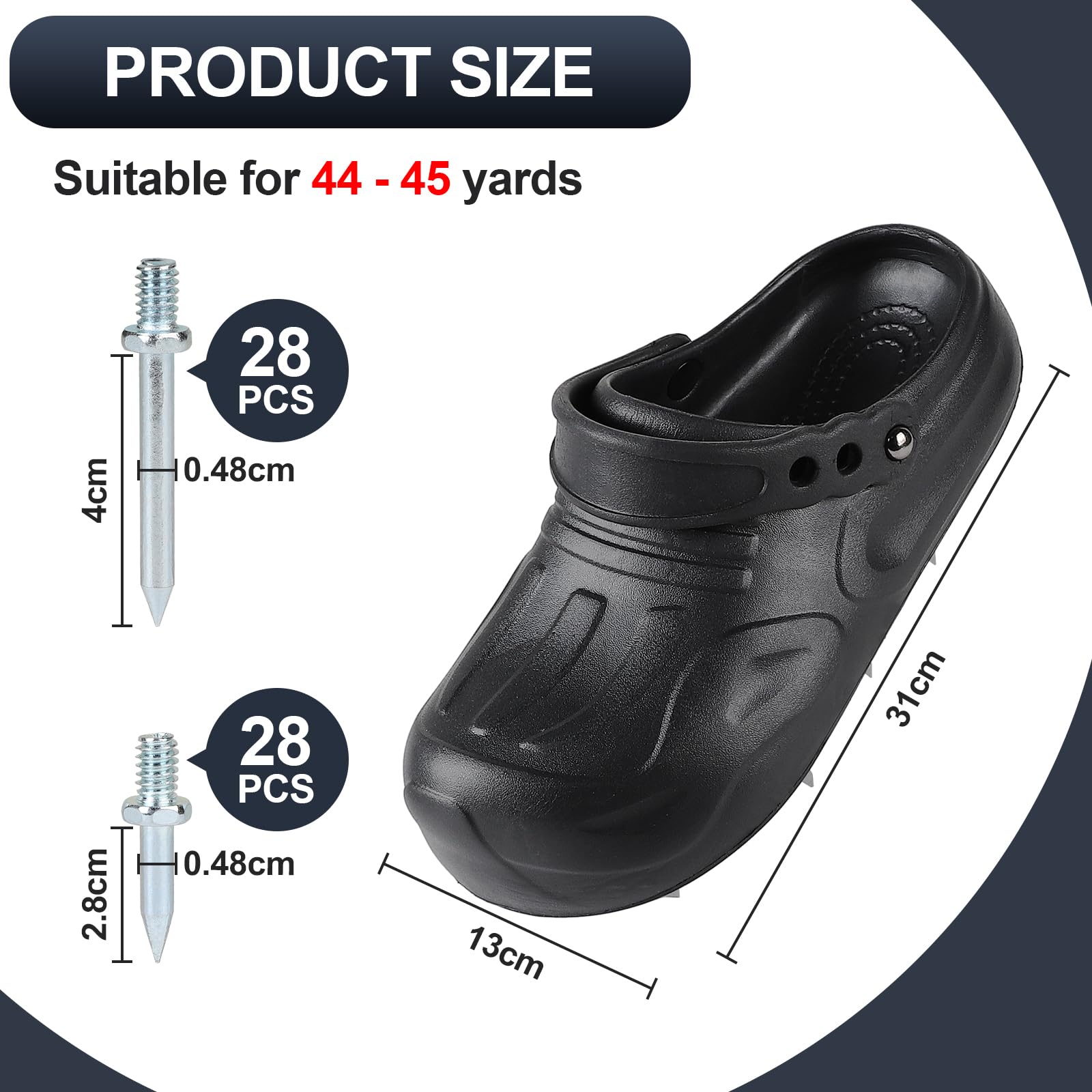 CPROSP Nagelschuhe XL zum Begehen Aller Epoxi, Nivellier- & Spachtelmassen, Grundierungen, Flüssigabdichtungen & Epoxi (44-45)