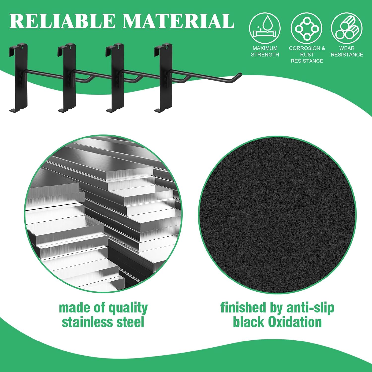 40Pcs 4" Gridwall Display Hooks Assortment Set, Black Metal Grid Wall Panel Hanging Display Hook for Garage Shop Retail Storage, Wire Diameter 5mm/ 0.2”