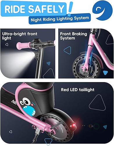Miniatura 7 de Hiboy JoyHaul Electric Scooter for Kids, Ages 4-10  LED Neon Lights, 100W Brushless Motor, 56.16Wh Battery, Under-Seat Storage & Safety Brake