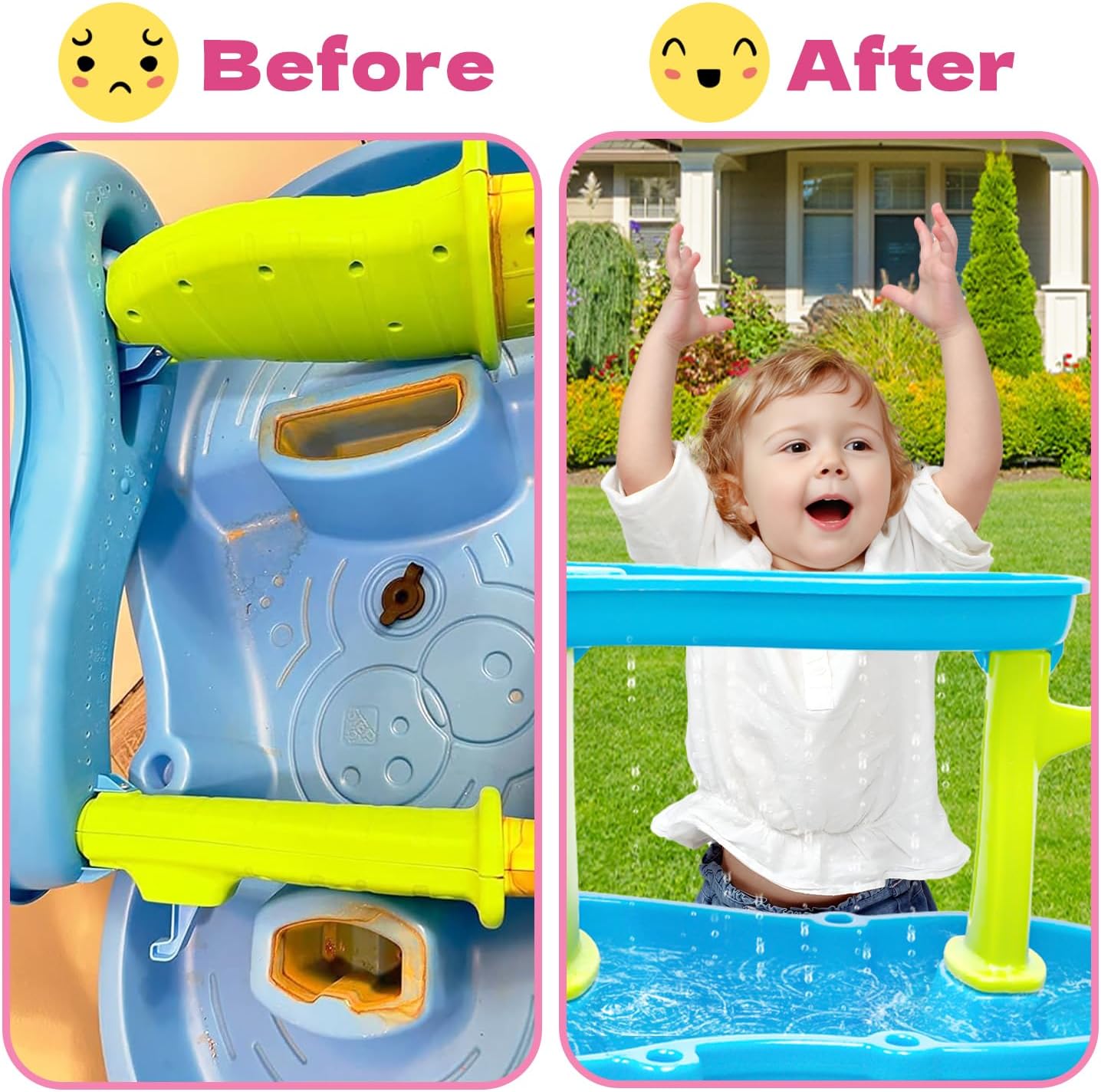 Water Table Pump and Cover Set, Octopus Battery Powered Water Pump & Waterproof Water Table Cover for Step2 Rain Showers Splash Pond, Summer Outdoor Water Play Accessories for Kids