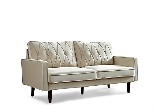 Miniatura 3 de Container Furniture Direct S5742N - Sofá de terciopelo copetudo de estilo moderno para sala de estar con tapicería de tela suave y marco de madera