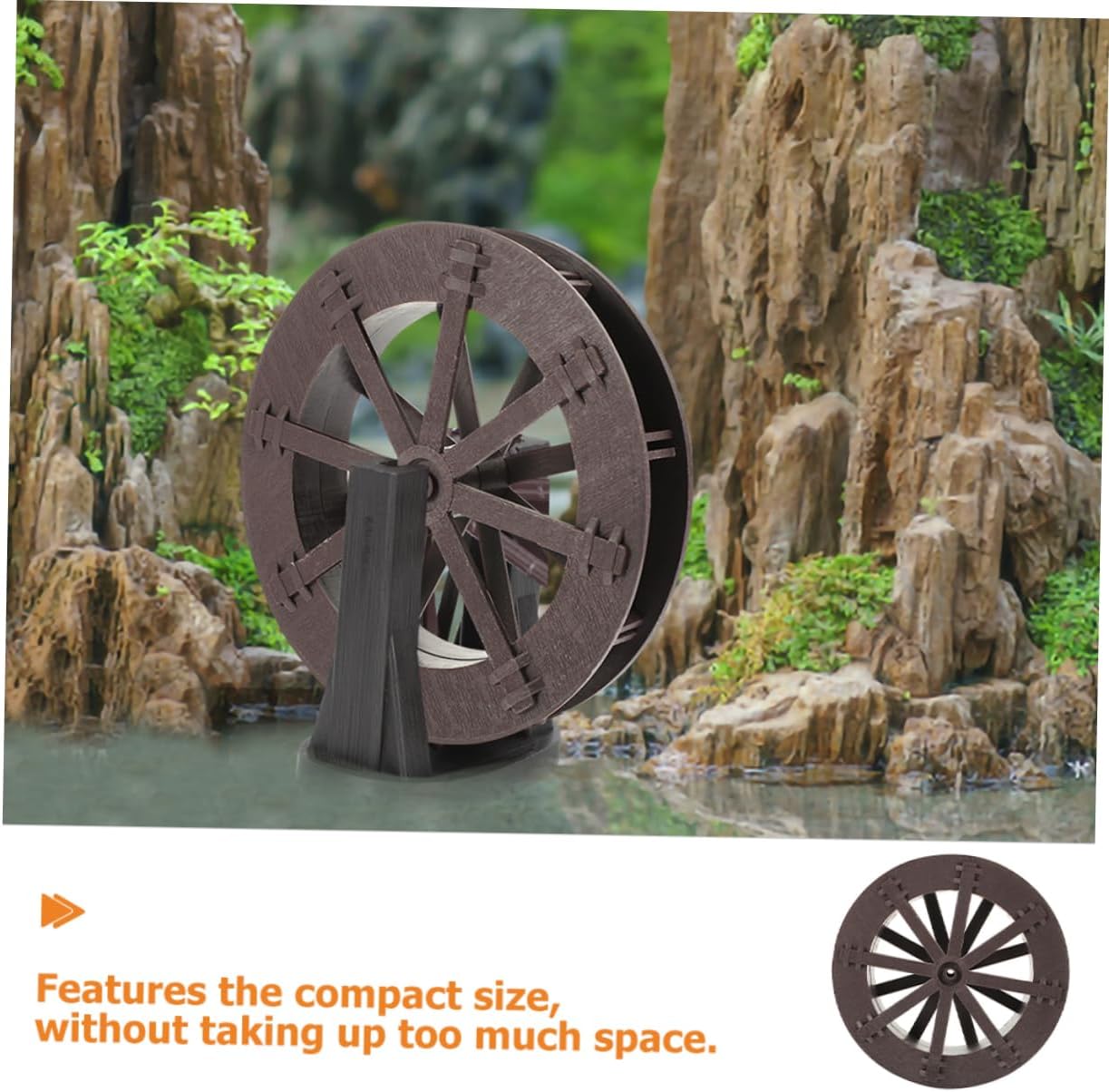 Cabilock 10pcs Fengshui Water Wheel Fountain Decor Miniature Rockery for Fish Tanks Compact and Water Wheels for Indoor and Outdoor Use