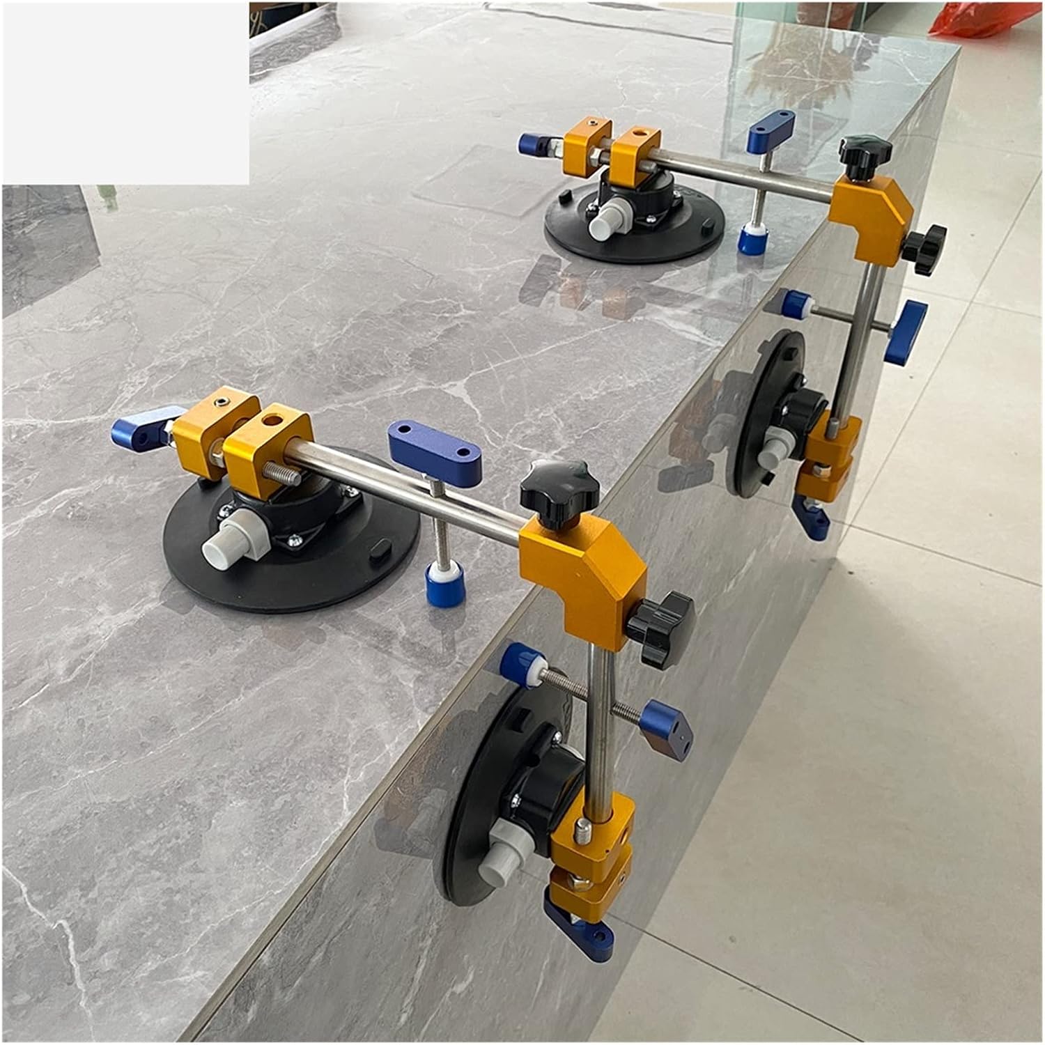 Seam Setter for Granite, 2Pcs Granite Seam Setter, 90 Degree Stone Seam Setter With 6" Suction Cup For Seam Joining And Leveling For Quartz Slabs ，Granite, Stone, Marble for Reliable Hold(With Pl