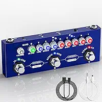 ANVAR M-VAVE Cuvave cube baby Baixo/bass pedaleira，Com 26 portas 7 sintonizadores modulares ajuste de excitação/equalização/efeito de compressão/efeito periférico/efeito espacial/IR/TUNER