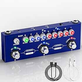 KINGSTER M-VAVE Cuvave cube baby Baixo/Bass pedaleira，com modelos de 9 AMP de carregamento 8 entradas IR CAB, Overdrive de distorção Reverb de retardo/delay Suporte Bluetooth Para mesa de som/digital
