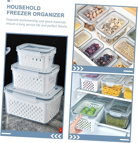 Miniatura 5 de 3 cajas de almacenamiento para refrigerador con tapas, contenedores de almacenamiento con tapa, contenedores de almacenamiento para refrigerador,