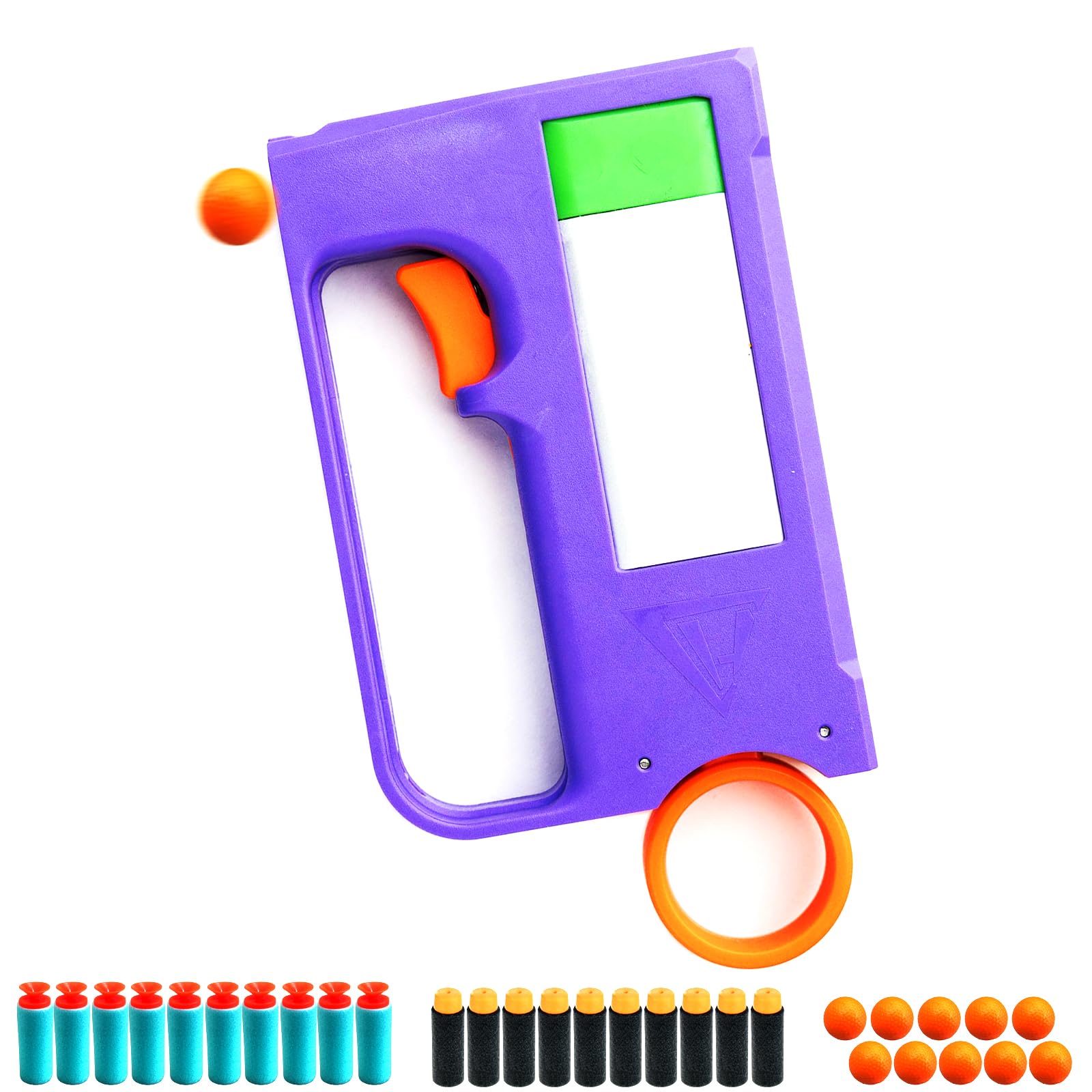 Hamster Soft Bullet Toy Gun, Pocket-Sized Foam and Suction Blaster for Ages 12+ Adults Teens, Safe Kids Toy Fidget Pistol Stress Relief Gifts, Indoor Outdoor Shooting Games for Family Fun, Range 49 in