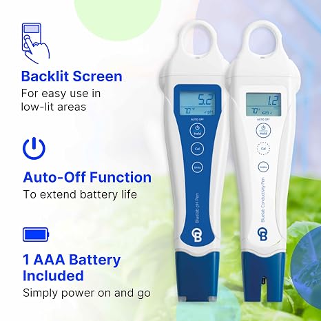 Bluelab PENSTP pH and Conductivity Starter Pack - Precision Nutrient Solution Management Kit with Temperature Measurement, Waterproof Pens, and Probe Care Kit