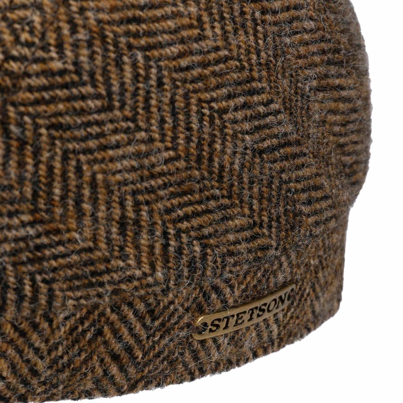 Stetson Brooklin Classic Herringbone Flatcap Schirmmütze 100% Wolle Herren Herbst Winter