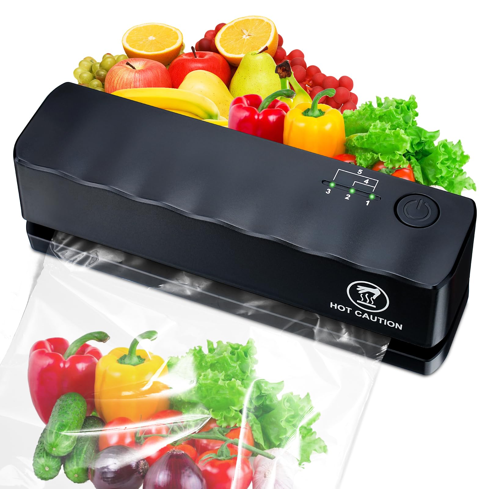 Number-one Mini Bag Sealer, 3000mAh Rechargeable Bag Sealer Heat Sealer, 5 Adjustable Gears Portable Resealer Kitchen Gadgets with 4.72" Heating Strip for Snack Bags Mylar Bags Food Storage Press Seal