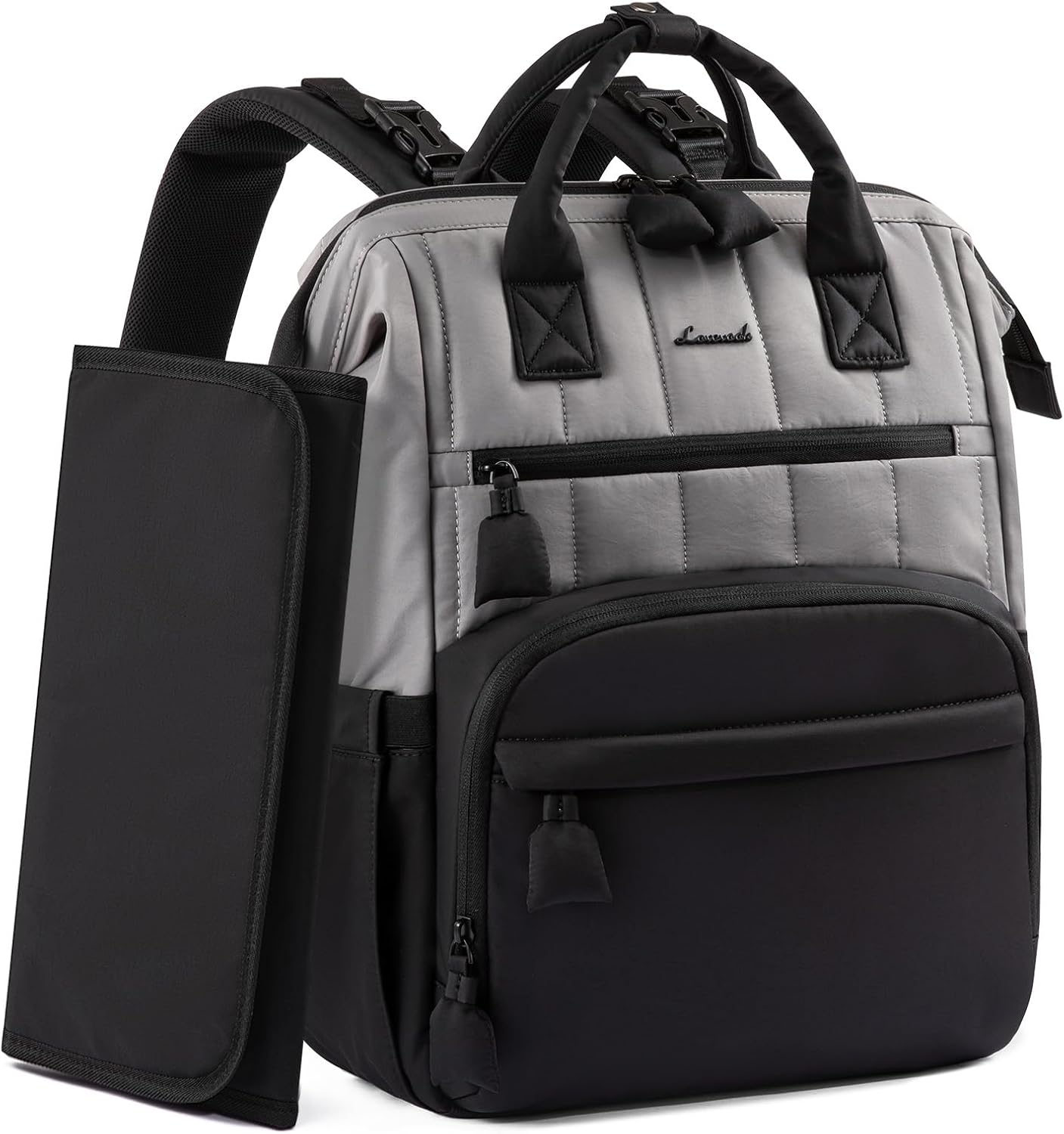 LOVEVOOK Puffer Diaper Backpack, Lightweight Baby Bag with Changing Pad, Diaper Bag for Mom Dad with Stroller Buckles