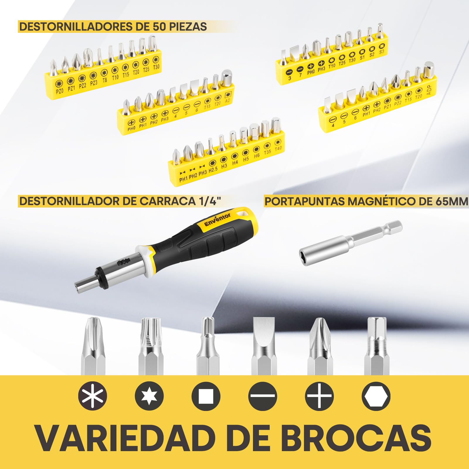 Enventor Caja de Herramientas Completa 280 Piezas, Maletin Herramientas de Mano de Uso General, Kit Juego de Herramientas, Set Herramientas Portable para Bricolaje y Arreglos Diarios