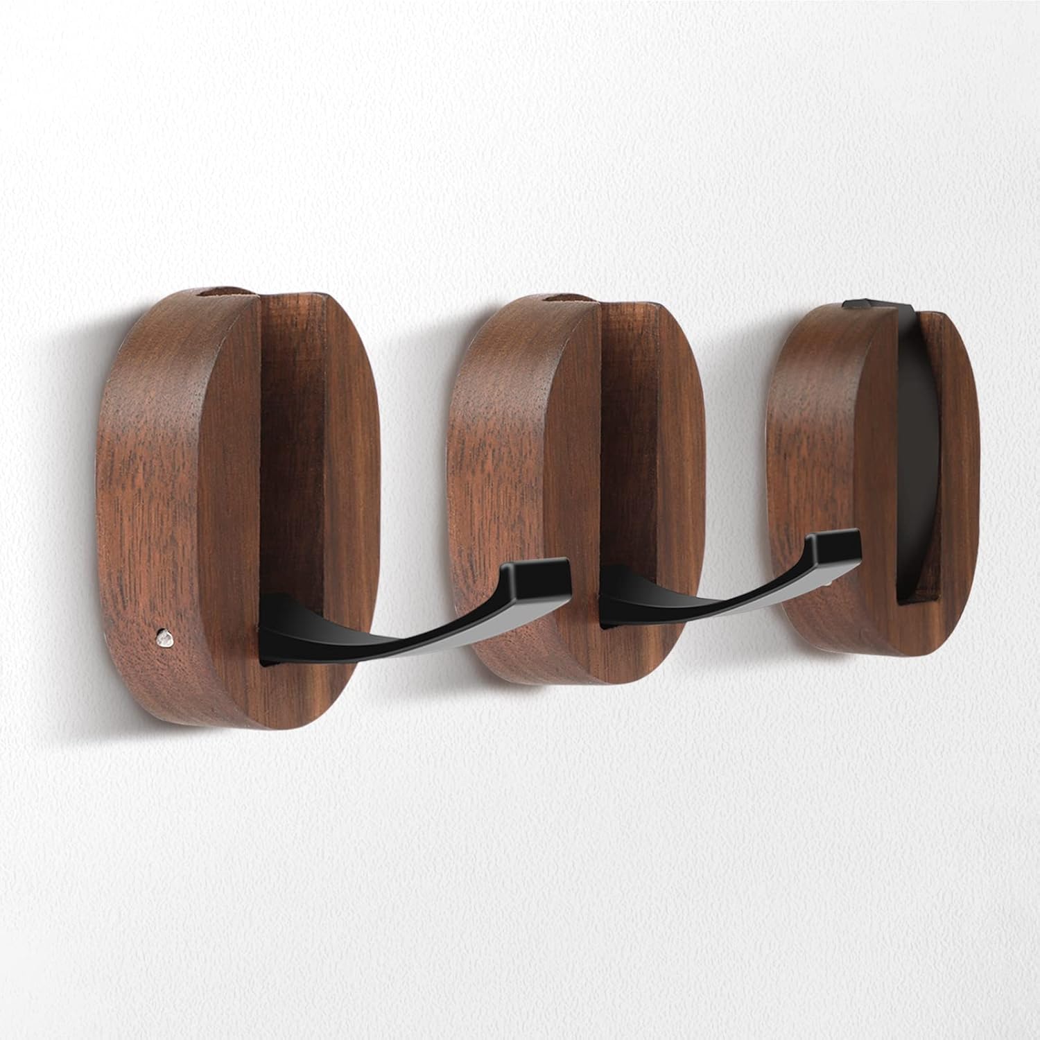 Folding Coat Hooks, 3Pcs Wood Wall Hooks for Hanging Coat