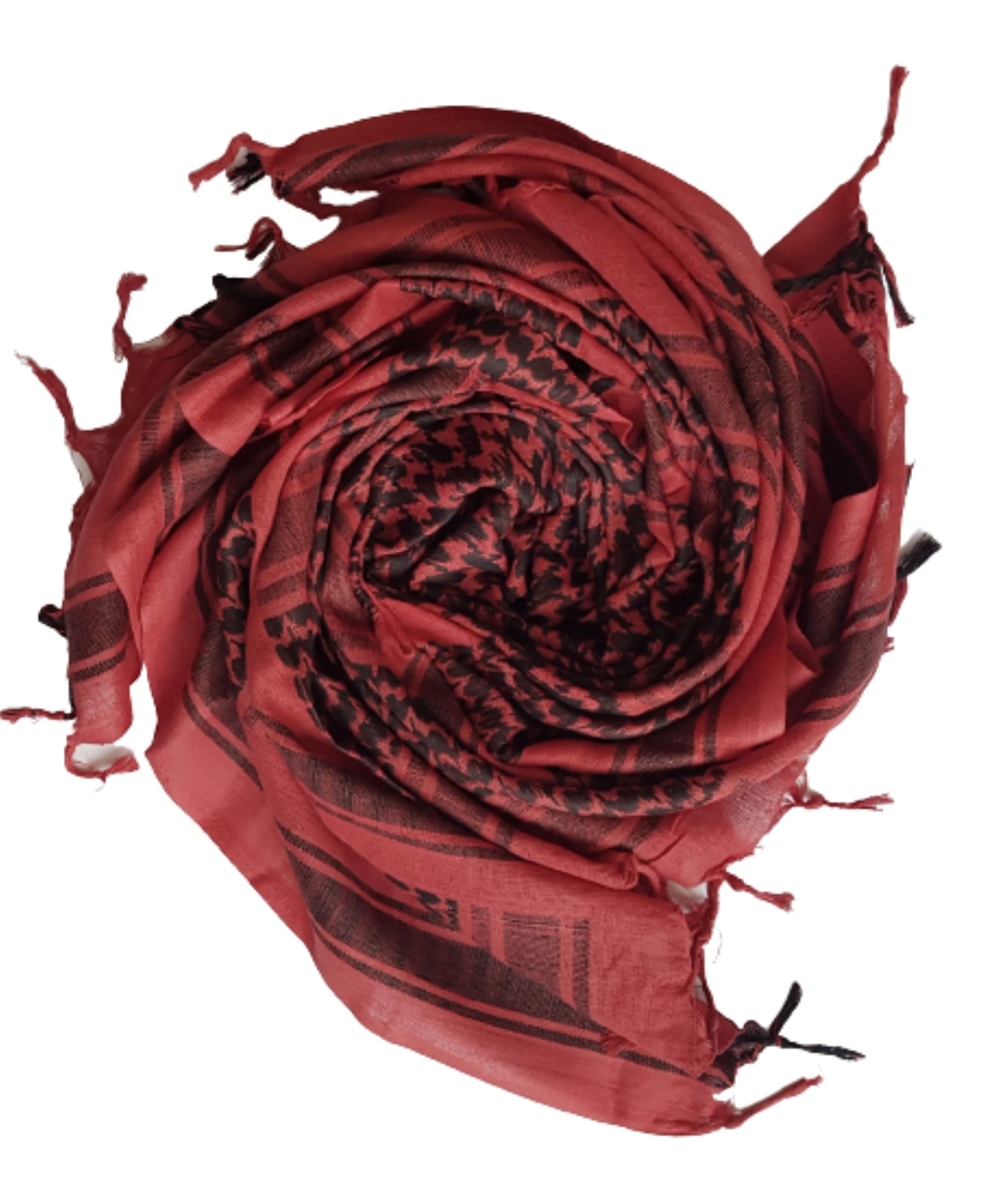 Palestinian 100% Cotton Red Shemagh Arab Keffiyeh Headscarf Unisex Desert Shawl Hijab Scarf