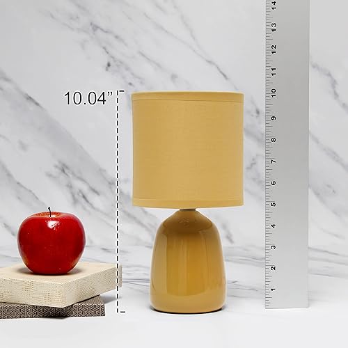 Miniatura 4 de Simple Designs LT1134-MST - Lámpara de cerámica tradicional con base en forma de dedal de 10.04 pulgadas de alto con pantalla de tela a juego para