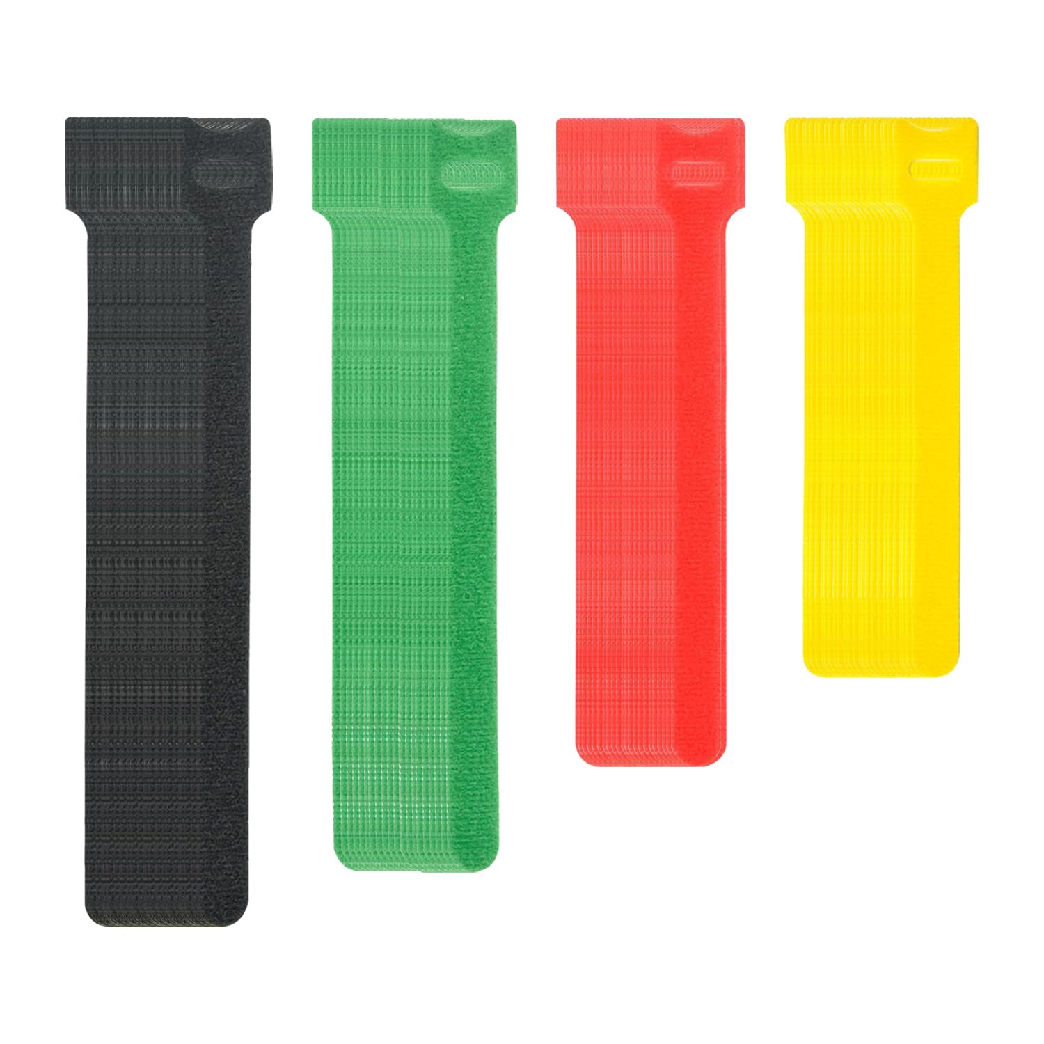 DYSWTUE 100 Pcs Multicolored Cable Ties, Reusable Hook and Loop Cable Straps Cord Management in Four Sizes for PC, Organizing Cords, TV, Desk, Audios, Telephone and Home Office Accessories