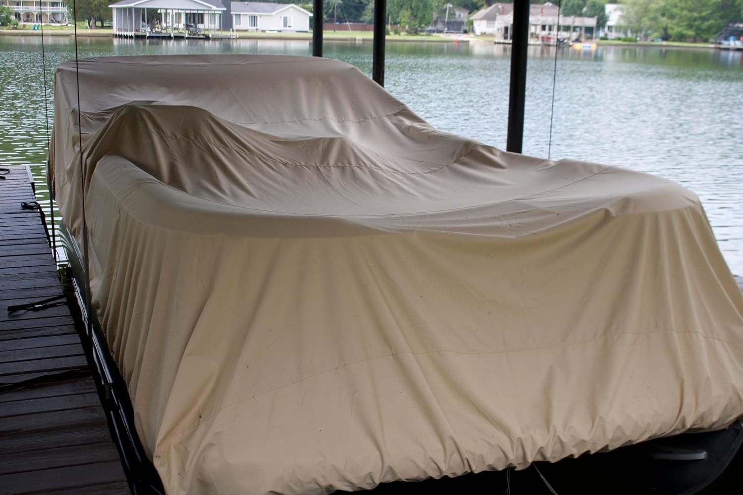 VORTEX Direct (TAN) Boat Cover for Avalon Pontoon Boat Models Catalina Tropic Fish Windjammer Paradise FUNSHIP Ambassador (21' and 22' Models)