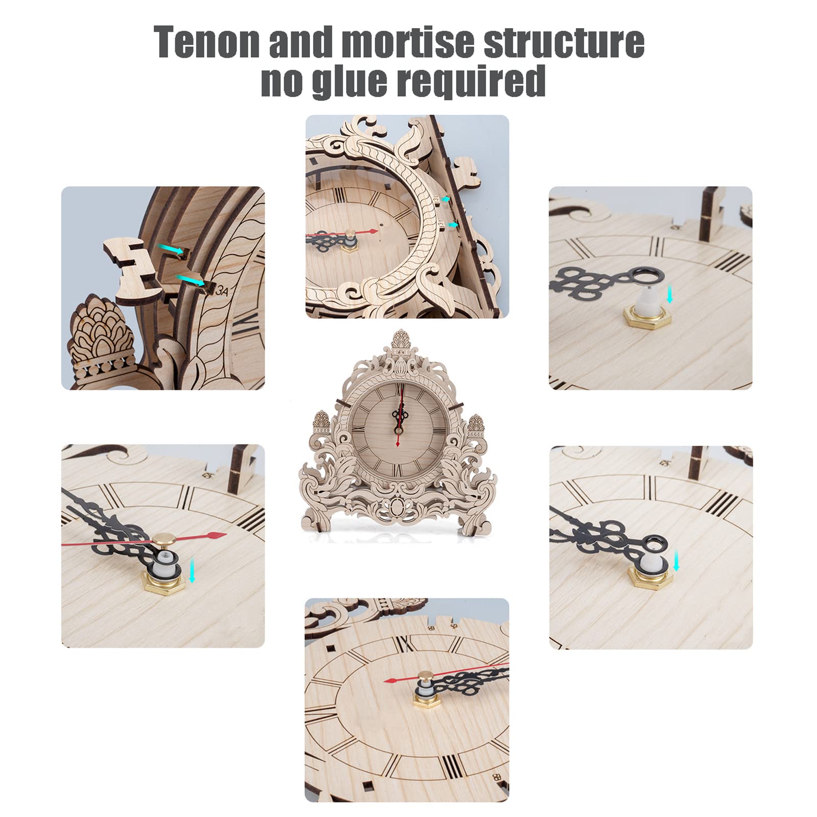 3D drewniane puzzle zegar zestawy modeli dla dorosłych dzieci stwórz własne rzemiosło laserowo wycinane puzzle jigsaw zabawki DIY prezenty dla kobiet mężczyzn